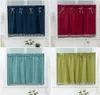 Bay Window Curtains Grid Short Curtain for Kitchen Cabinet Door Separate Panel Bowknot Decor Drapes Cozy Cafe Bar HalfCurtain 216295220