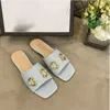 Top Calidad Mujer Diseñador Zapatilla Diapositivas Zapatillas Planas Sandalia Botines G Sandalias de verano Moda Clásico Casual Mujer Sliders Playa Cuero genuino con caja 10A