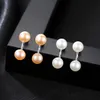 Charmante Double perle s925 boucles d'oreilles en argent femmes mode marque de luxe boucles d'oreilles de fête de mariage femme étoile même Style bijoux haut de gamme cadeau de saint valentin