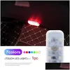 Car Badges Led Touch Light Mini Wireless Interior Lighting For Door Foot Trunk Storage Box Usb Charging Mobile Atmosphere Lamp Drop De Ot9Id