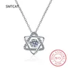 Pingentes real moissanite diamante hexagrama pingente colar para mulheres homens 925 prata esterlina estrela de david festa jóias finas presente