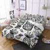 Beddengoed sets zwart -wit ananas geprinte beddengoedklep mode comfortabel wit down quilt cover zomer fruitbed linnen deksel 230427