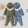 Ensembles de vêtements pour bébés garçons, survêtements 2 pièces classiques à manches longues, sweat-shirts de couleur contrastée, costumes pour bébés, vêtements en coton