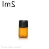 1ml 2ml 3ml 5ml Amber Glasses Bottle with Plastic Lid Insert Essential Oil Glass Vials Perfume Sample Test Bottles Elufm