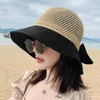 Chapeaux à large bord pour femmes Visières d'été Chapeau Pliable Soleil Grande Plage Floppy Filles Paille Panama Dôme Armure Seau