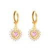 Dangle Earrings Fashion Bohemian Colorful Heart Rhinestone Pendant Drop Earring Mascot Ornaments For Women Accessories Wholesale E0230