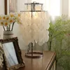 Table Lamps Handmade Shell LED Desk Lamp Pearl Wind Chime Decorative Creative Living Room Bedroom Study Homestay