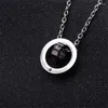 Pendentif Colliers Mode Femme Coréenne Deux Cercles Rond Long Collier Pour Couple En Acier Inoxydable Hommes Lettres D'amour Boho Bijoux Cadeau