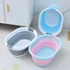 Baser Folding Plastic Bucket Home Badrumsprodukter Stor tvättkorg Kläder förvaring hink camping utomhus rese bärbar hink