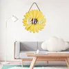 Fiori decorativi Porta di benvenuto Decor Ghirlande Girasole rustico in legno Home Believe Sign Hanging Plaques Ornamento frontale per l'inaugurazione della casa Arte