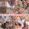 Fałszywe paznokcie 24pcs/set ukochany gradient różowy wzór paznokci francuska trumna pełna okładka fałszywa klej DIY Manicure Tool