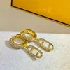 Designer Letter Ear Stull Crystal Orecchini Gold Fashion for Women Christmas Wedding Gioielli Orecchie dell'Orecchie da donna Nice 6pc4