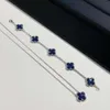 Nuovo classico di alta qualità Peter Stone con collana di diamanti Lucky Grass con pendente a fiore singolo e catena alla clavicola