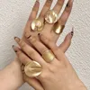 Trouwringen ALLYES Mode Elastisch Touw Verstelbaar voor Vrouwen Mannen Onregelmatige Geometrische Matte Dikke Gouden Kleur Vinger Ring Charme Sieraden 231127