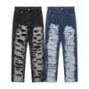 Pantalon masculin hip hop déchiré s harajuku rétro hétéro de détresse bouton lavée décontracté hommes femmes jeans streetwear joggers