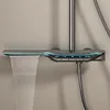 Łazienki prysznicowe głowice luksusowy mosiężne szary system prysznicowy Inteligentny cyfrowy wyświetlacz cyfrowy stał
