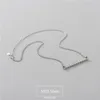 Kedjor Real 925 Sterling Silver Necklace For Women Chain Pendant Minimalistiska smycken Tillbehör Brudbröllop