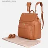Bezi çantaları yeni moda anne çanta pu deri deri sırt çantası çanta değişen ped bebek organizatörü bebek bez çanta mumya baba sırt çantası q231127