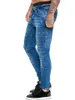 Jeans femininos moda homens casuais retalhos denim slim fit calças sólidas preto e azul skinny lápis calças plus size elástico 231127