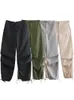 Women's Pants Capris Willshela Women Fashion Parachute Cargo Pants Vintage Jogging Trousers High Elastic Waist Female Chic Lady Boot Cut 231124