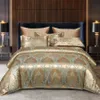 Ensembles de literie WOSTAR Satin rayonne jacquard housse de couette 220x240 luxe 2 personnes lit double couette ensemble de literie queen king size couette 231127