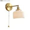 Vägglampor iwhd nordiska moderna edison vägg sconce lamp dragkedja switch sovrum badrum spegel lätt koppar keramisk wandlamp luminaria led q231127