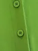 Bluzki damskie Maxdutti bloger trawiaste zielony kolor lantern rękaw luz luźna koszula swobodna bluzka dla kobiet ins moda