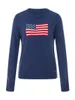 Vrouwen Truien Vrouwelijke Pollover Trui Vrouwen Causale Amerika Vlag Soft Top Herfst Winter Gebreide Lange Mouw 231127