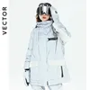 Skiing Suits VECTOR Men Women Warm Ski Suit Set Hooded Ski Pants Waterproof Windproof Reflective Ski Snowboard Jacket Pant Outdoor Clothing 231127