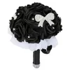 Fleurs décoratives tenant un décor de mariage noir Bouquet de mariée Po Crystal Throw Cérémonie Mariée