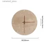 Wall Lamps Modern Creative Clock Living Room Wabi Sabi Wall Lamp Nordic Simple Yellow Travertine Restaurant Corridor Circular Sconce Light Q231127