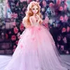 Puppen 13 BJD Kleidung Fullset 60cm Prinzessin Zwinkernde Augen Hochzeitskleid Langer Rock Schuhe Kugelgelenk Spielzeug für Mädchen 230427