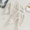 Clothing Sets Cute Toddler Baby Boys Plush Pants Tracksuits Set Winter Furry Bear Long Sleeve Sweatshirt Sweatpants Infant Thickened Clothes