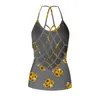 Kobiety z czołgów Camis Women Summer Tops Bluzka Top Sunflower Print Stylowe koszulki bez rękawów Backless Tank Roupas Femininaswom