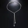 Diamond necklace simple tassel necklace gala party rhinestone jewelry European American fashion accessories wholesale