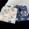 Women's Blouses Japanese Cute Polo Shirt Loose Button Up Women Blouse Tops Mujer Short Sleeve Cartoon Animal Head Full Print Korean Summer