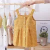 Girl Dresses Components Cute And Beautiful Skirt Summer A-line Baby Square Sling Green Yellow Pink