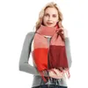 British Plaid Imitation Cashmere Scarf med förstorad förtjockad sjal och tofsar för mångsidiga Infinity Bandanas Scarves Scarfs sjalar