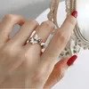 Anéis de banda Anéis de pérolas de borboleta vintage para mulheres estilo coreano Abertura Abertura do dedo Jóias de noivado de noiva Jóias Gifs AA230426