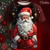 Männer T Shirts 2023 Weihnachten Hemd Cartoon 3d Print Tops Sommer Kurzarm T-Shirts Mode Streetwear Übergroße Kleidung Für männer