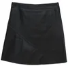 Skirts 2023 High Waist Wild A Word Bag Hip Pu Short Skirt Apricot Leather