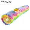 Zabawki składane wewnętrzne interaktywne na zewnątrz mięśnie kota Rainbow Cat Tunnel Rurka Pet Pet Cat Training Toy Play