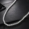 Catene in argento sterling 925 da 20-24 pollici 5MM Collana a catena con rubinetto per donna Uomo Moda Festa Accessori da sposa Gioielli Regali di Natale