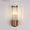 Wandlampen Luxe Kristallen Wandlampen voor Woonkamer Slaapkamer Nachtkastje Blaker Verlichting Decoratie Thuis Nachtkastje Licht Goud Glazen Staaf Aisel E14 Q231127