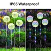 Lampes de pelouse 2 pièces LED lumières de fleurs solaires boule de pissenlit étanche extérieur cour jardin piquets fée Patio décor