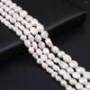 Pierres précieuses en vrac perles blanches de forme irrégulière perle d'eau douce naturelle trou droit pour la fabrication de bijoux fournitures bricolage femmes collier Bracelet