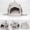 Mats Creative Cute Cat Bed House Shark avtagbar tvättbar fyra säsonger stängda mjuka bäddar för små hundkennel husdjur leveranser inomhus