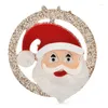 Broches wulibaby acrílico papai noel feminino unissex natal pai ano boa sorte figura escritório festa broche pinos presentes