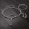 Band anéis de cor de moda prata feminina Jóias de casamento de luxo de cristal pérola colarbraceletringearrings jóias de joias para norvar -se AA230426