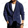 Herrtröjor Nya brittiska castered cardigan tröja rockar mäns höst vinter långärmad ytterkläder rockar chamarras para hombre t231127